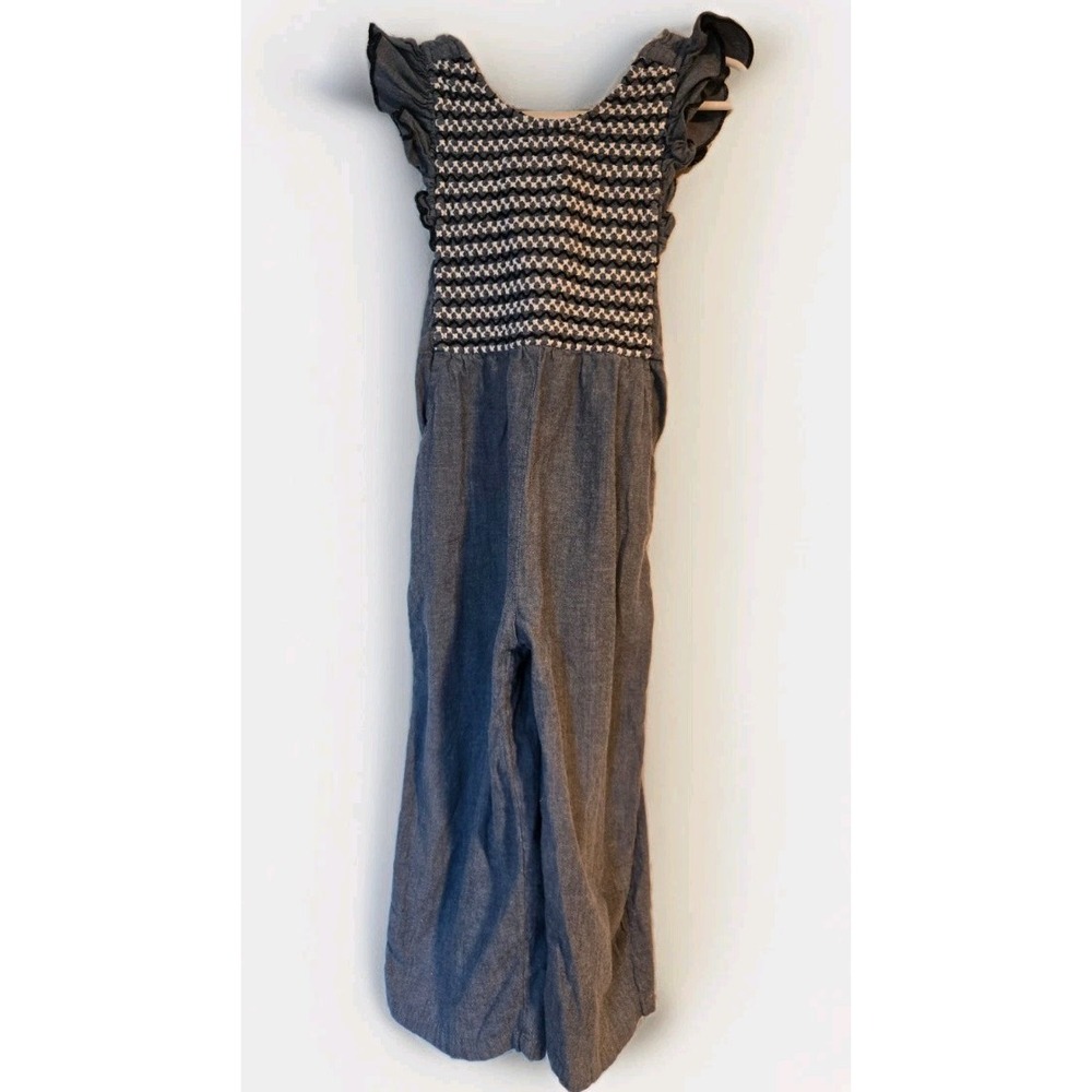 Pink Chicken‎ Blue Sleeveless Long Leg Jumpsuit Criss Cross Straps Size 5Y